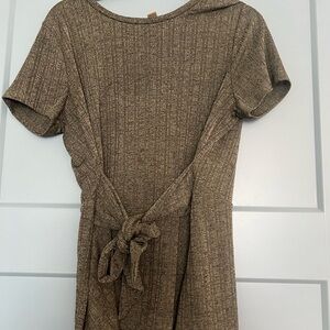 Michael Kors Olive Green Ribbed Knit Long Sleeve Top L
